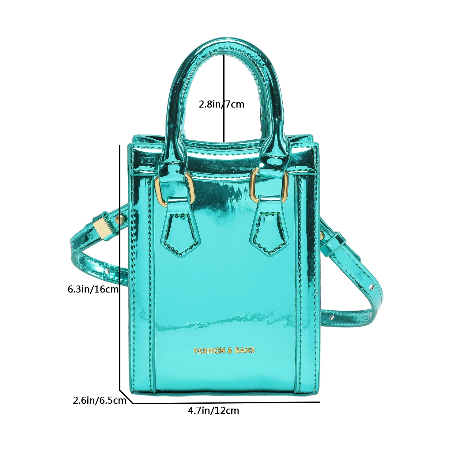 Luxury Gold Silver Tote Bag 2024 Trend Brand Shoulder Bags For Women Patent Leather Mini Crossbody Bag Female Designer Handbag