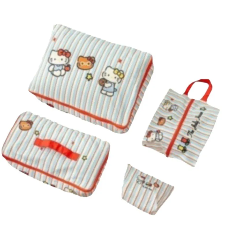 Hello Kitty Striped Travel Storage Bags Waterproof Suitcase Packing Organizers Bag For Clothes Underwear Shoes Organization Gift view 6