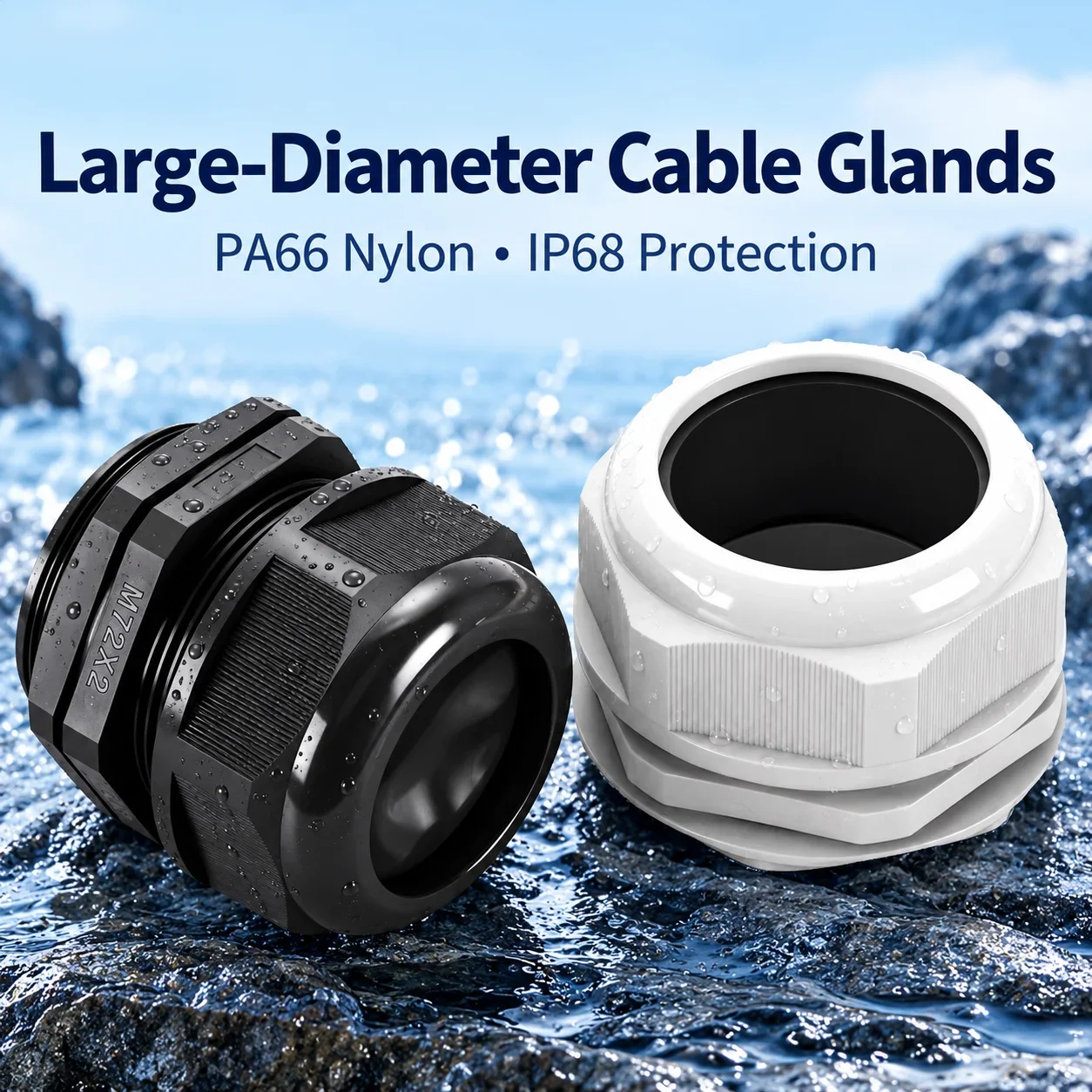High-End Waterproof PA66 Flame Retardant UL Cable Connector M48M60X2/M72*2/M75*2/M80 Plastic Gland for Secure Networking