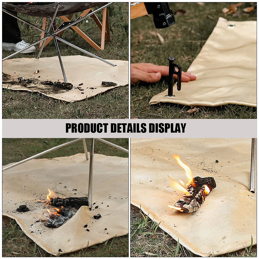 

Fire Blanket Fiberglass Fire Resistant Mat Outdoor Fireproof Blanket Portable Camping Emergency Survival Accessory