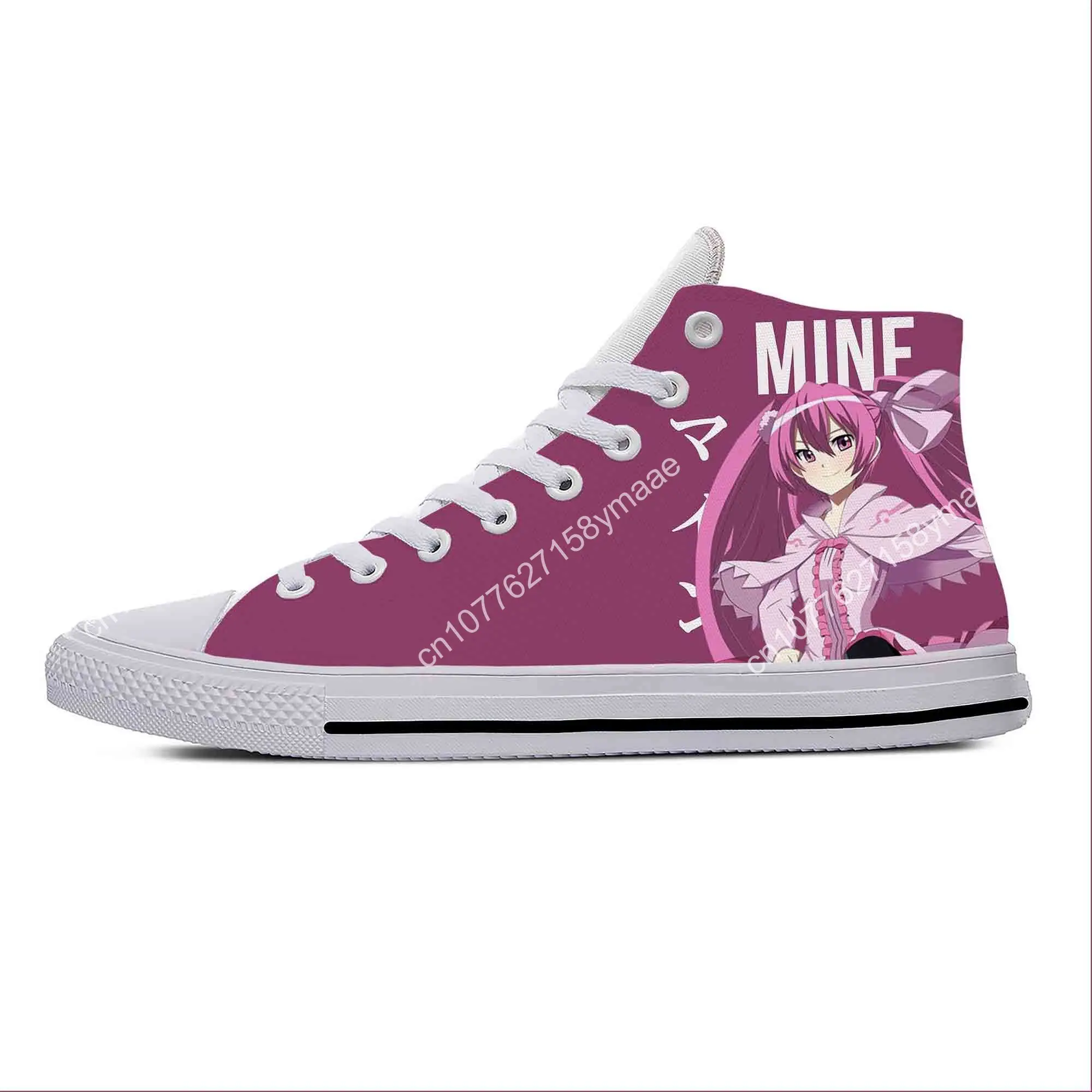 Japanese Anime Manga Cartoon Akame Ga Kill Mine Casual Cloth Shoes High Top Lightweight Breathable 3D Print Men Women Sneakers