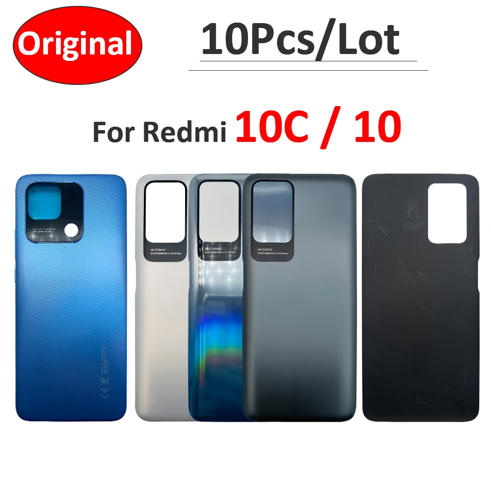 

10Pcs/Lot，Original NEW Replacement Part Battery Back Cover Rear Door Case Housing For Xiaomi Redmi 10 10C With LOGO Xiamo