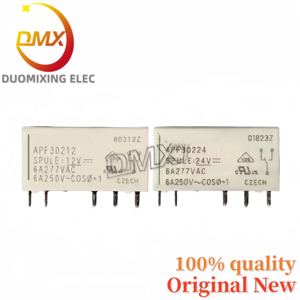 1-5PCS 100%New APF30224 APF30212 APF30205 24V 12V 5V 5PIN 6A ultra-thin relay Open and close 41F-1Z-C2-1
