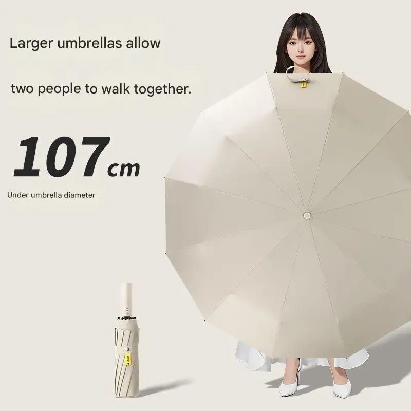Automatic Large Size Sun Umbrella Rainproof and Sun-protective Dual-purpose Reinforced Thickened Durable Car-mounted Umbrella - view 4