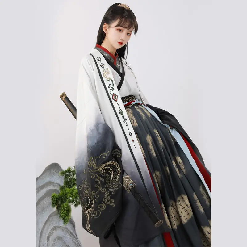 

Yourqipao Chinese Dress Ancient WeiJin Hanfu Traditional Embroidery Tang Dynasty Dresses Folk Dance Men Cosplay Han Costume