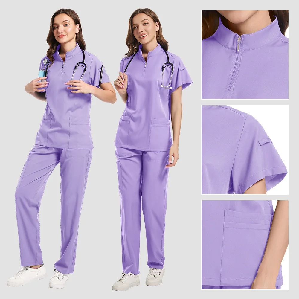 

Surgical Uniform Women's Hospital Pharmacy Work Clothes Soft and Slightly Scrub Sets Short Sleeves Clinic Beauty Salon Clothes