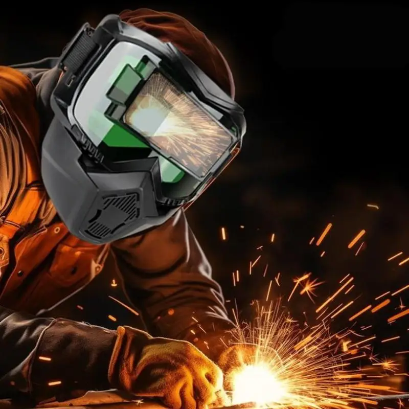 Soldador de cara completa con atenuación automática, máscara protectora de soldadura antiluz fuerte, tipo dividido, transpirable y aislante térmico