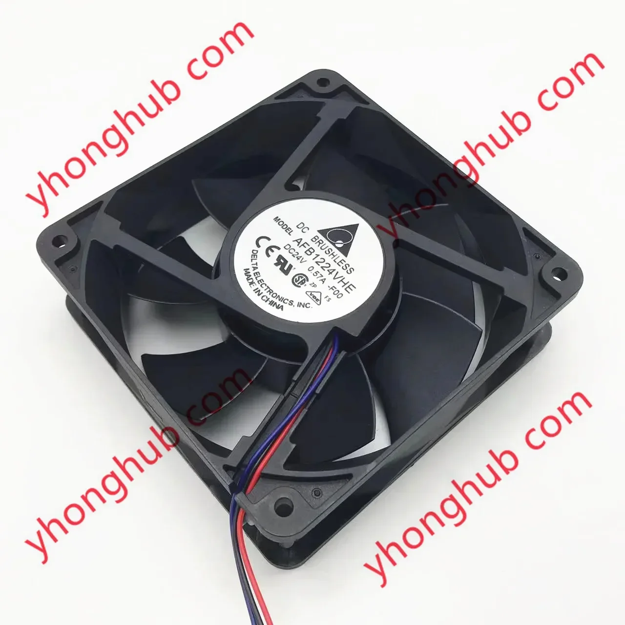 Delta Electronics AFB1224VHE F00 DC 24V 0.57A 120x120x38mm 3-Wire Server Cooling Fan for Electronic Components