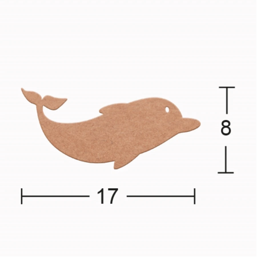 H104 Dolphin Trinket, 18mm Figurative Wood Object