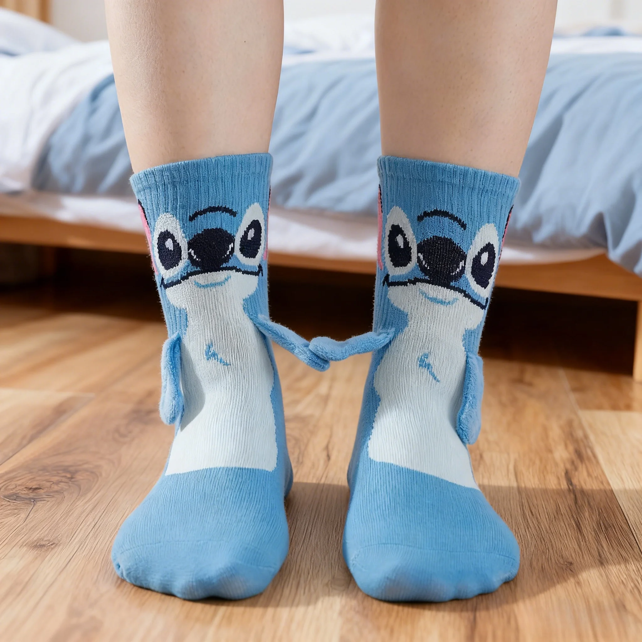 

Stitch Hand In Hand Socks Cartoon Fun Fashion Versatile Soft Comfortable Cute Creative Adults children grip Socks toys gifts