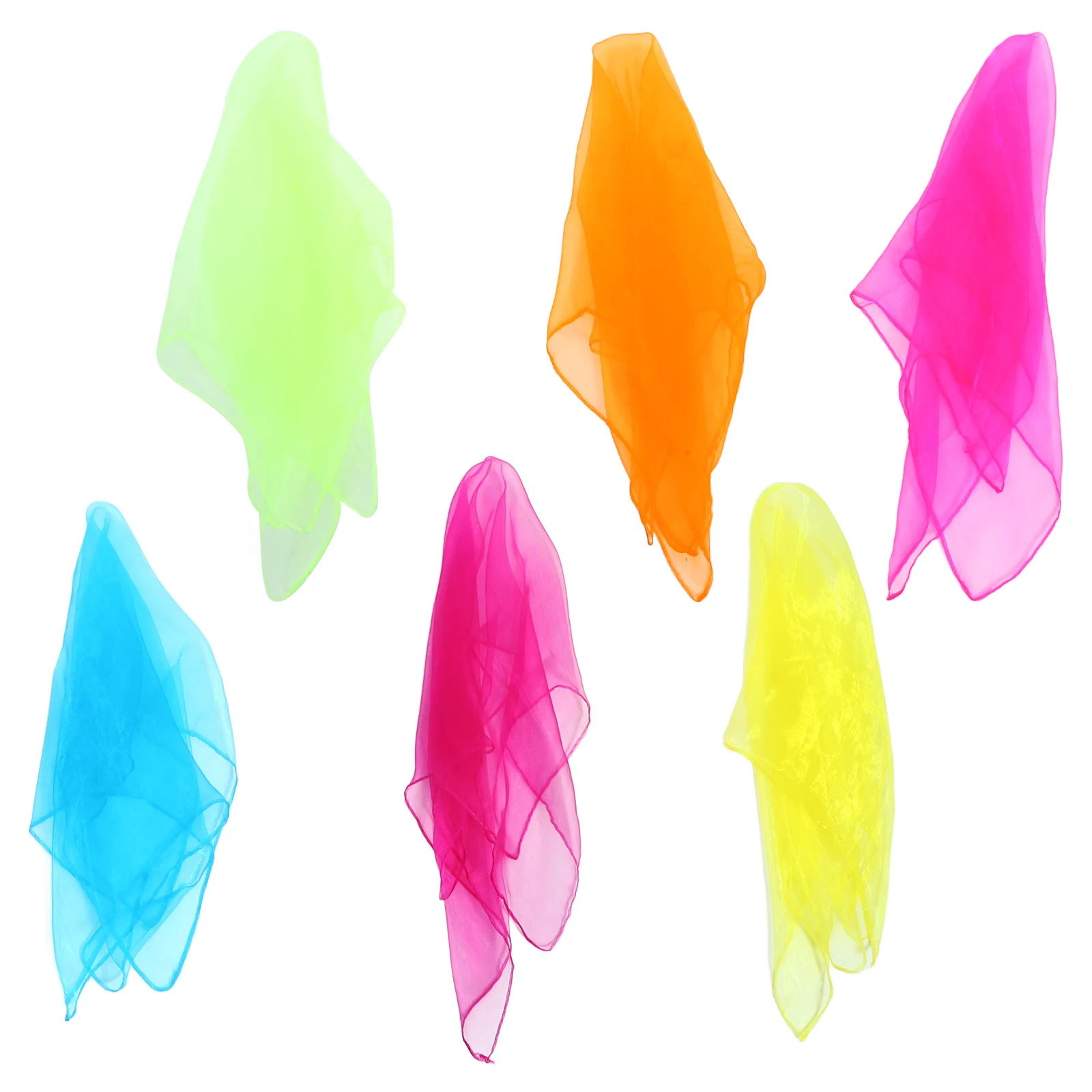 

12pcs 60cm Dance Scarves Multicolor Kids Juggling Nylon Square Dancing Accessories Performance Props Toy Instruments