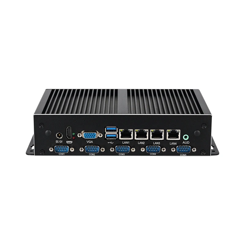Fanless Industrial PC i7-4600U i5-4300U i3-5005U 4x Ethernet 6x COM RS232 RS485 HDMI VGA WiFi 4G LTE LVDS Windows Linux Openwrt