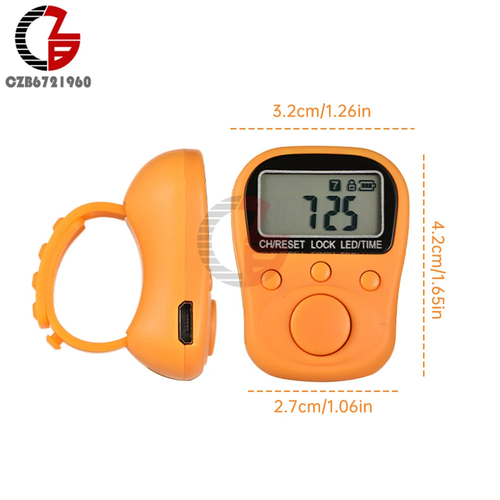 Mini Finger Counter Digital Display Tally Counter 7 Channel illuminated Time Luminous Counter Lockable Rechargeable Counter