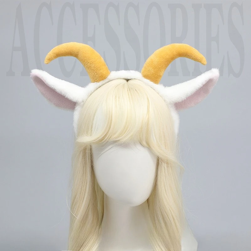 

Goat Headband Horns Sheep Ears for Christmas Costume Halloween White Little Goat Accessory