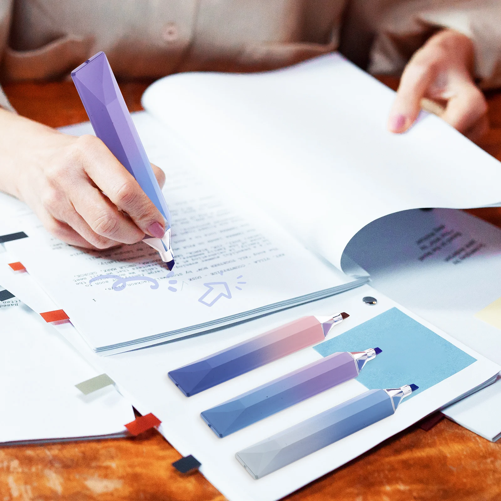 4 Buah Pena Ujung Pahat Pastel Stabilo Tanpa Berdarah Aksesori Kantor Buku Tempel Belajar Alat Tulis Berwarna Penandaan Catatan