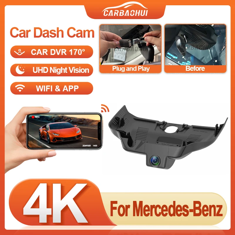 

Автомобильный видеорегистратор HD 4K для Mercedes-Benz EQA EQA250 EQA300 4MATIC AMG 2021-2025 для MB EQA 250 AMG Line EQA 300 4MATIC 2021-2025