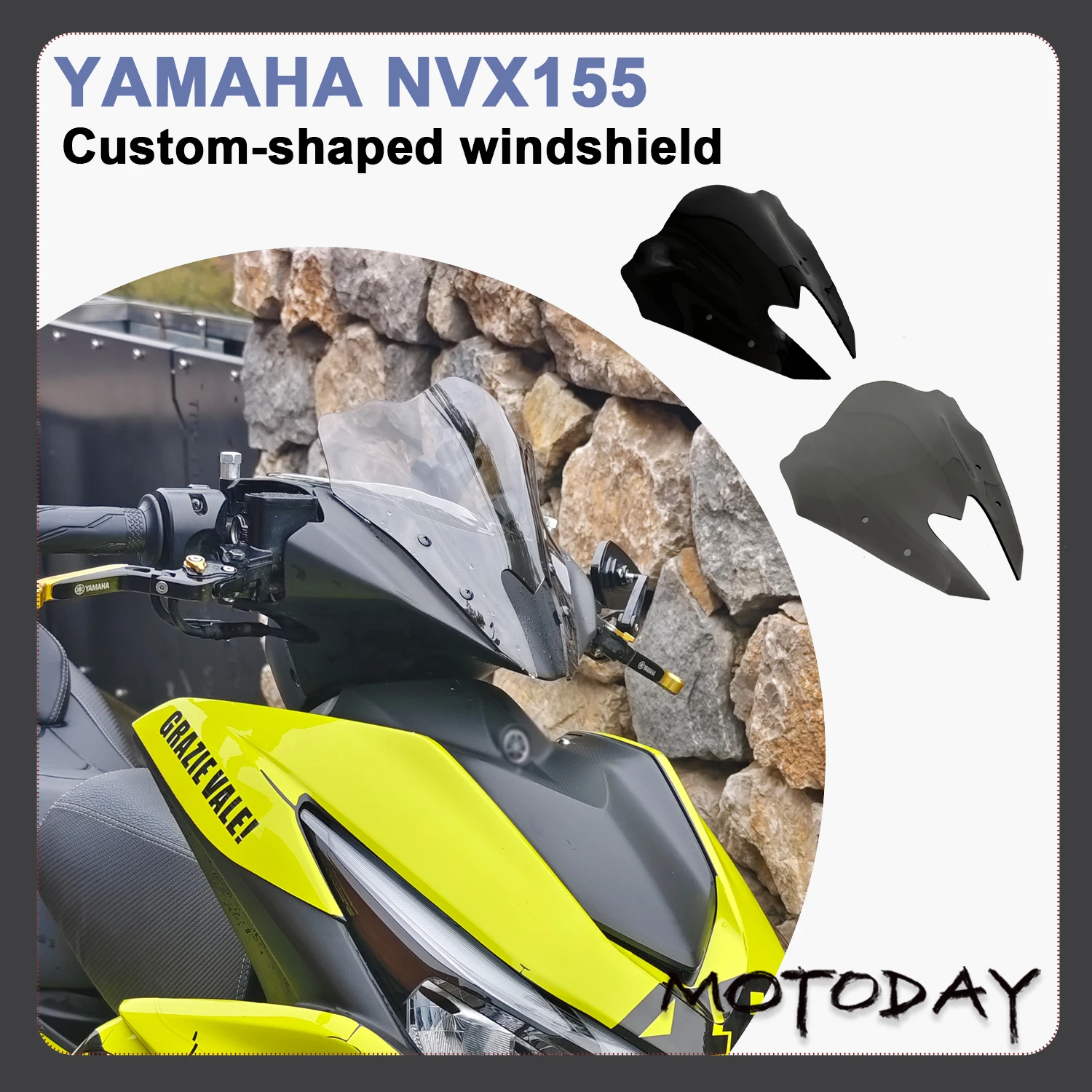 

For YAMAHA NVX155 Windshield NVX155 V1 Accessories NVX155 V2 Accessories Motorcycle Accessories Irregular windshield