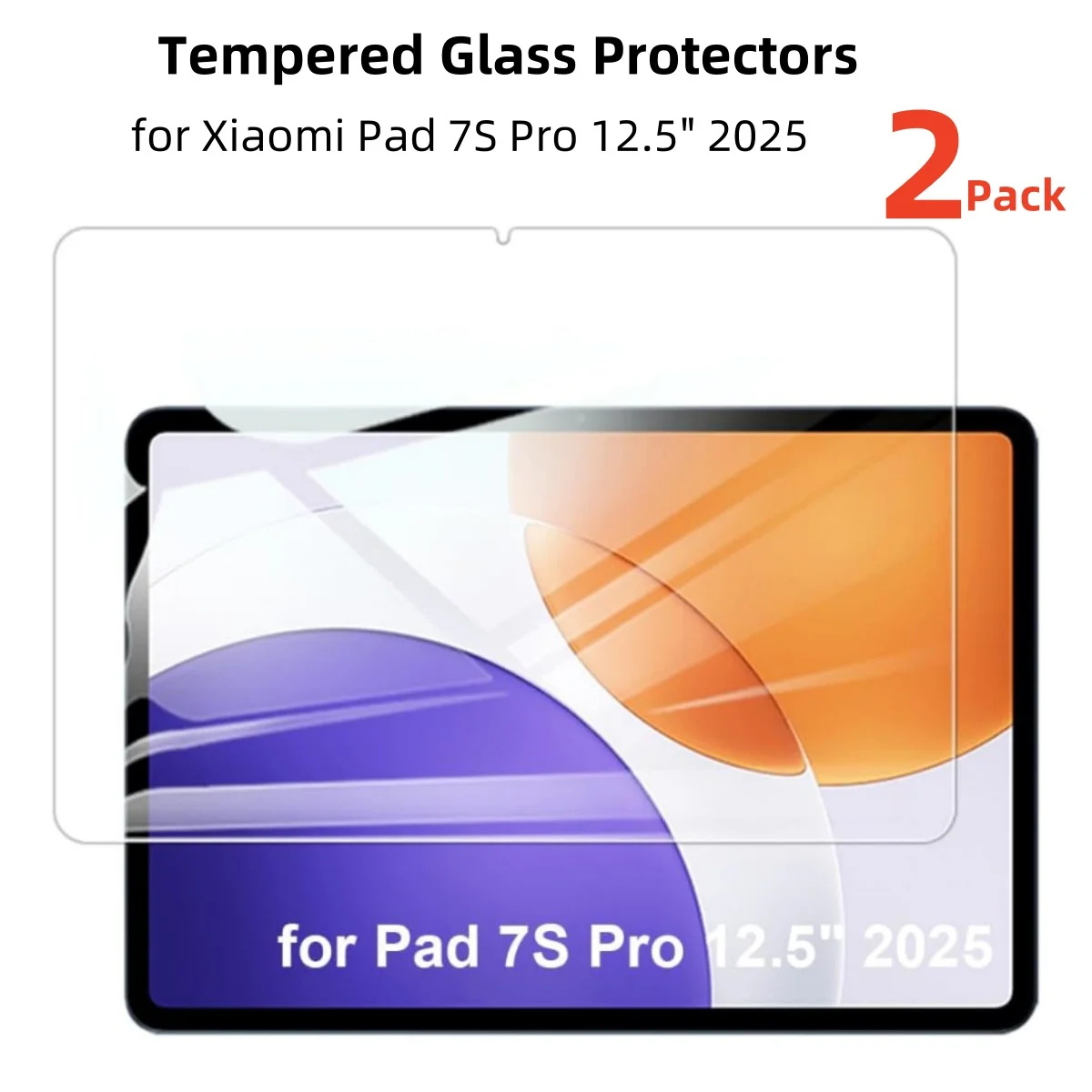 

2 Pack Tempered Glass Films for Xiaomi Pad 7S Pro 12.5 Inch Screen Protector 2025 HD Clear Scratch Resistant 9H Glass Protectors