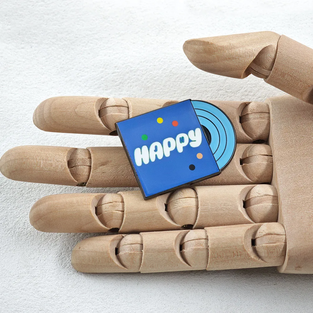 Kpop Jin Happy Solo Album Brosche Blaue Vinyl-Schallplatte Metall-Abzeichen Kim Seokjin Emaille-Pin Fankollektion Geschenk-Accessoire – Detail 4