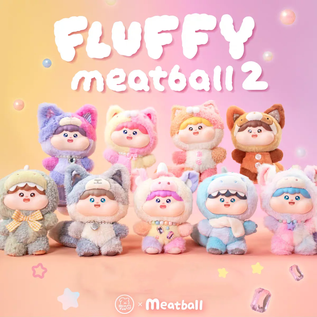 Genuine Meatball Cotton Candy Xiaobao Vinyl Doll Blind Box Second Generation Action Figures Lovely Toy Girl Birthday Gifts