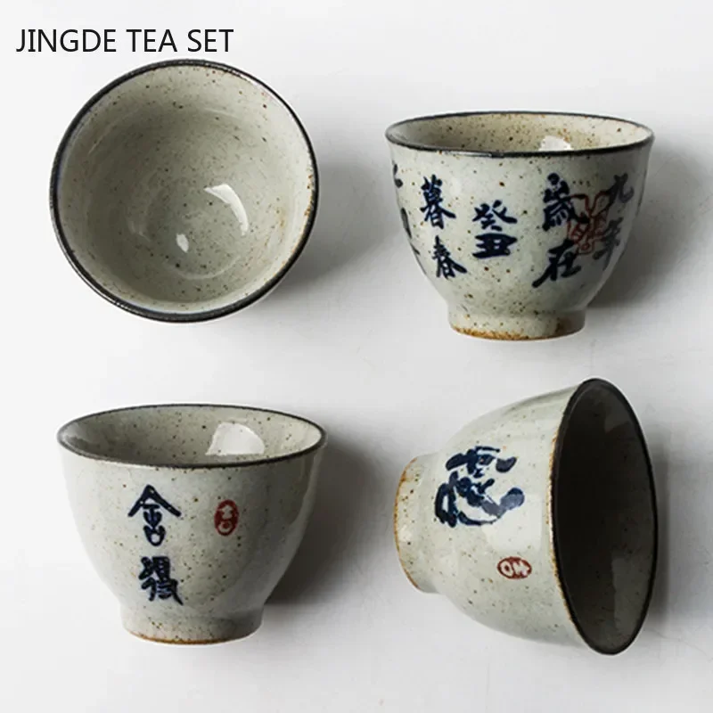 Chinese Handmade Ceramic Teacup Office Pottery Coffee Cup Travel Tea Bowl Boutique Tea Set Accessories Master Teacups 60ml