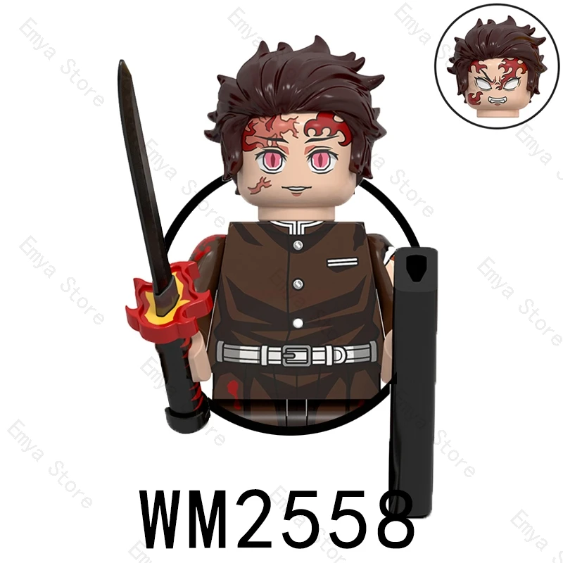 WM6138 japon Anime démon Slayer Infinite ville guerre samouraï épéiste Tanjirou Nezuko Mini figurines blocs jouet enfants WM6137