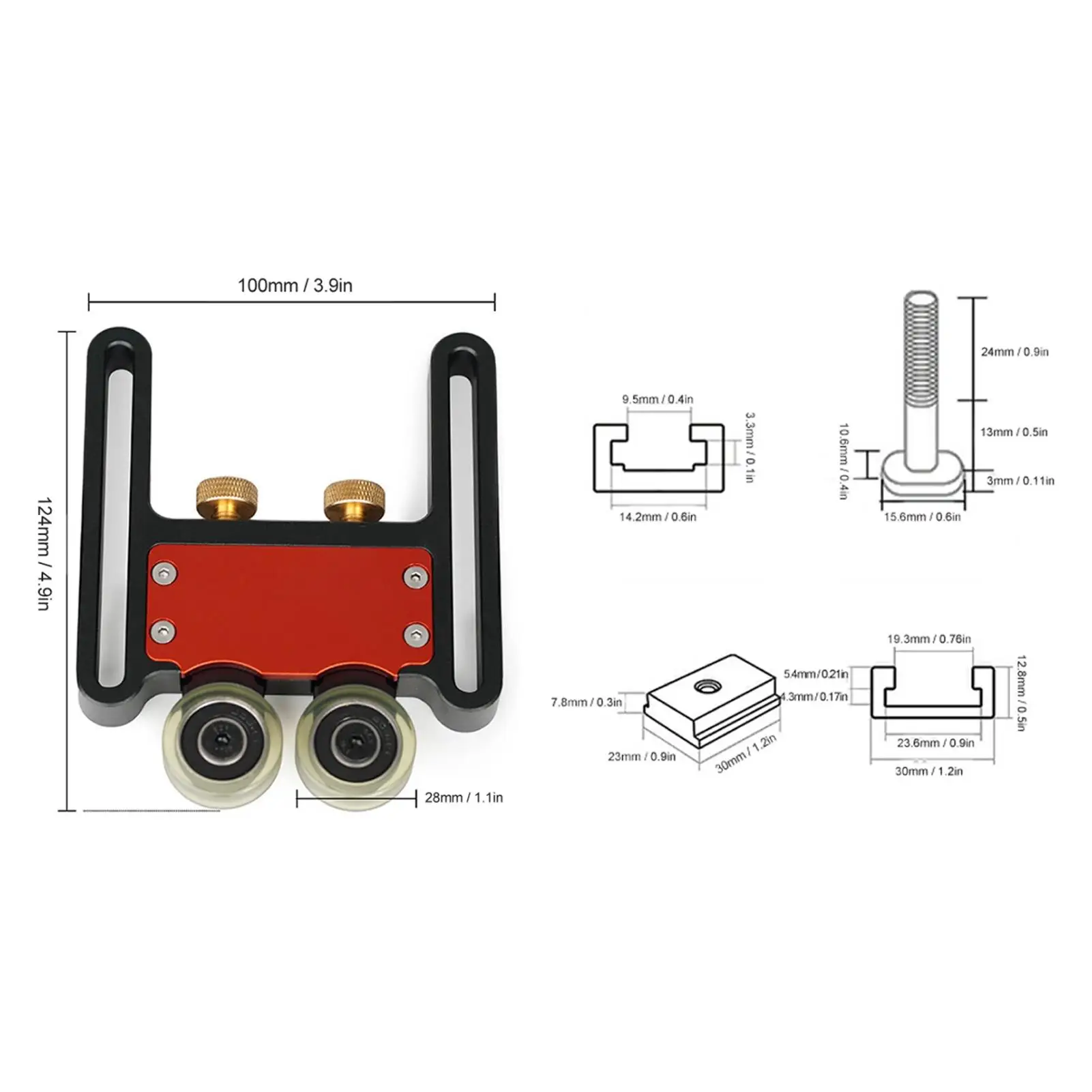 

Double Wheel Table Saw Stock Roller - Woodworking Sliding Feeding Guide Auxiliary Tool