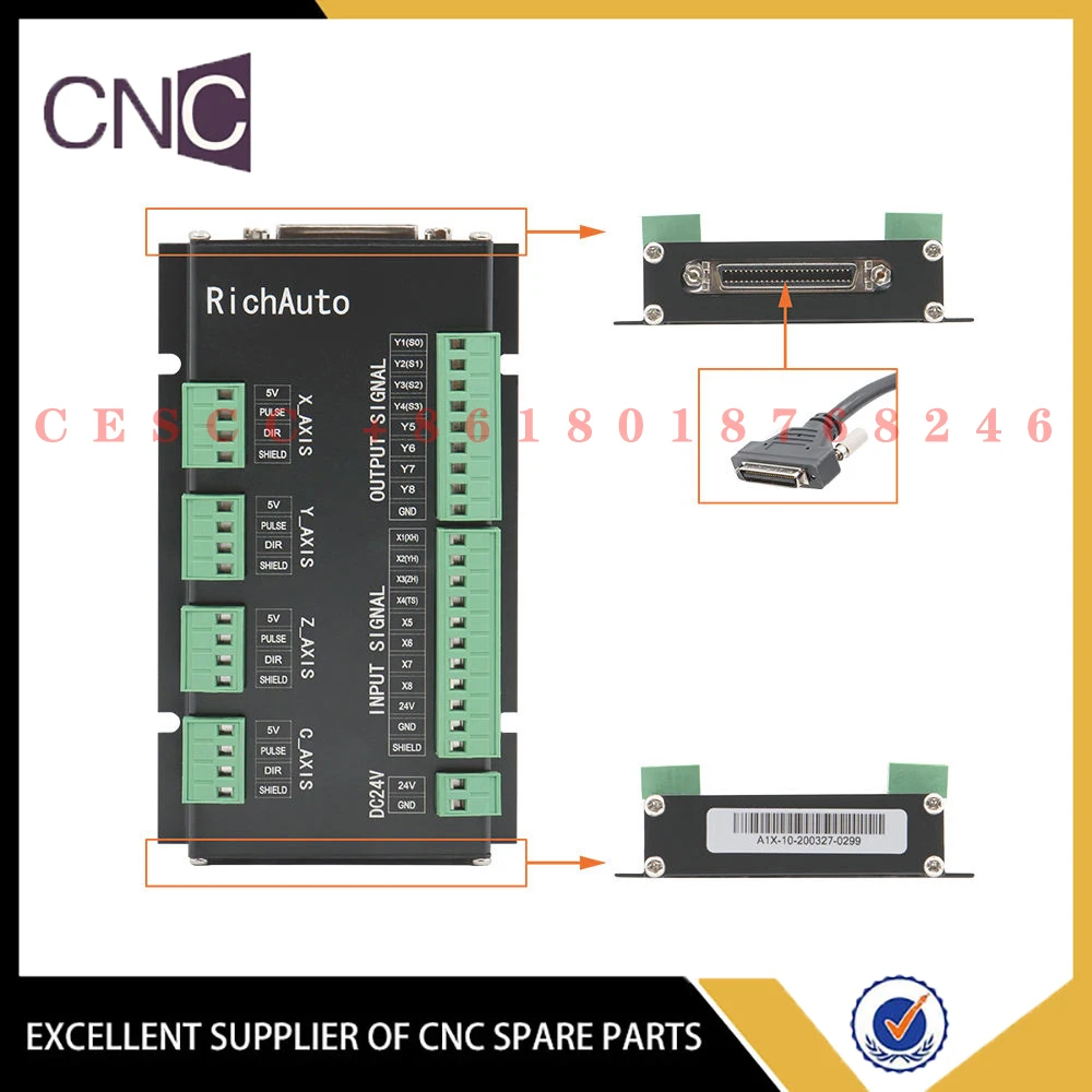 RichAuto DSP A11E/A18 CNC controller 3-axis 4-axis wiring board A12/A15 genuine signal line and connection board