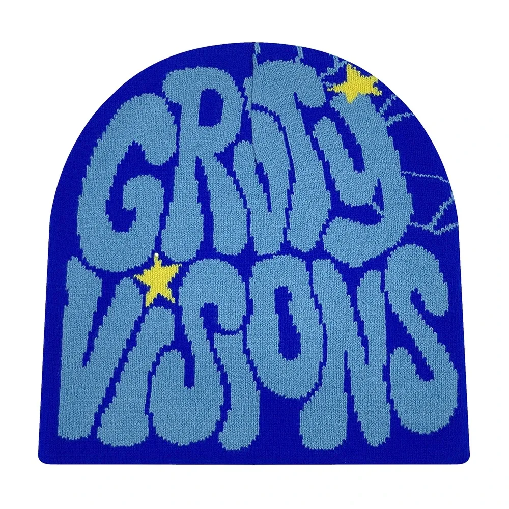Neue Europäische und Amerikanische Beliebte Acryl-Mütze mit GR-Buchstaben-Jacquardmuster, Modische Outdoor-Strickmütze für Männer und Frauen – Detail 8