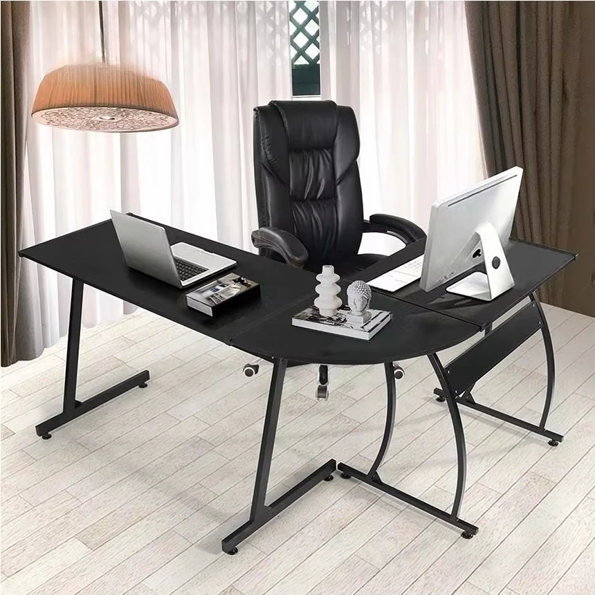 Modern L-shaped wood corner desk computer desk computer desk