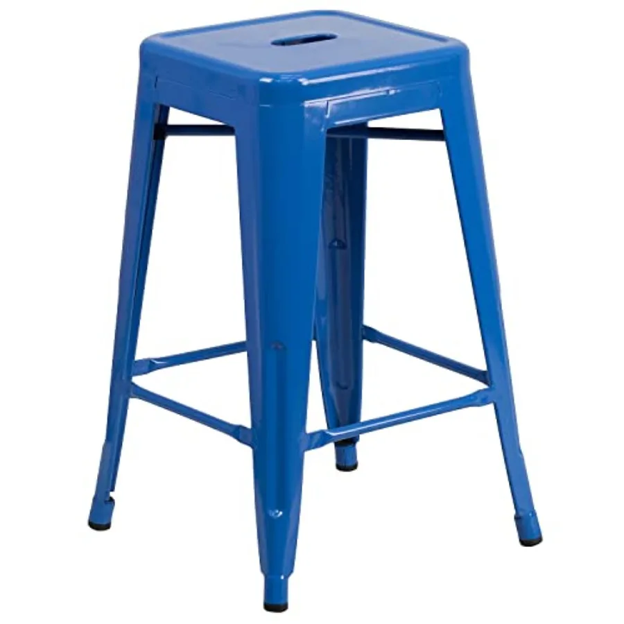 

Kai Commercial Grade 24" High Backless Metal Counter Height Stool with Square Seat