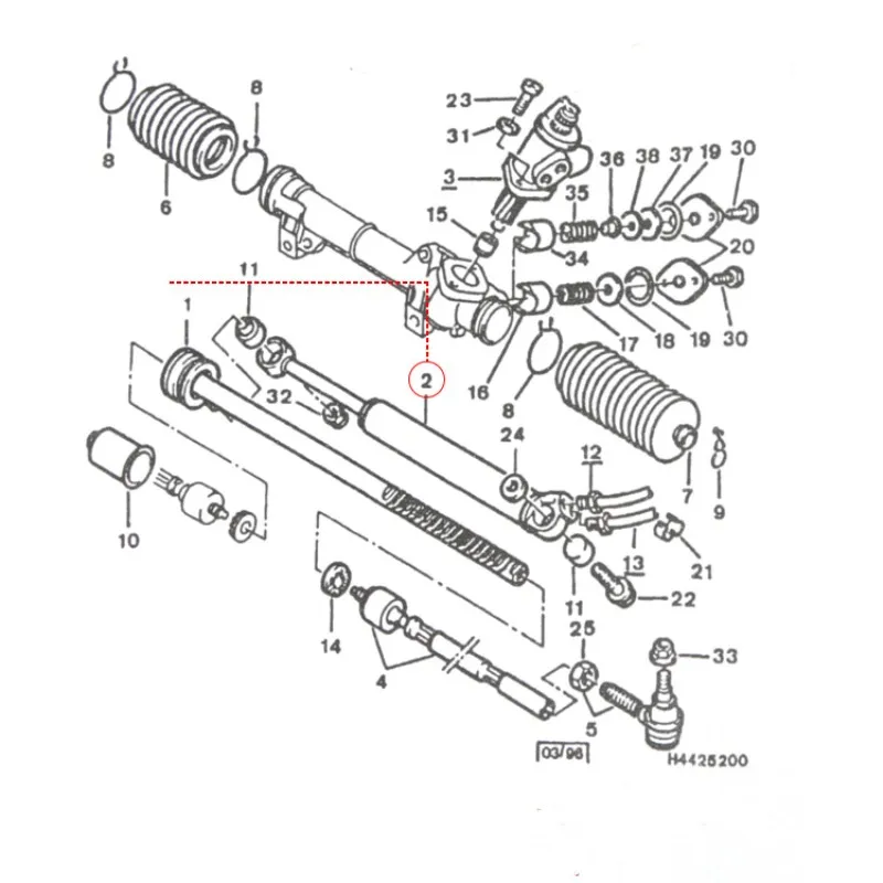 1pcs Automobile Hydraulic Power Steering Cylinder For Peugeot 205 306 309 For Citroen ZX Elysee AX 401144