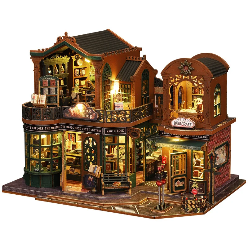 Twilight Book City DIY Cabin ES017 Handgefertigtes Montagehausmodell Spielzeug Ornament Geburtstagsgeschenk