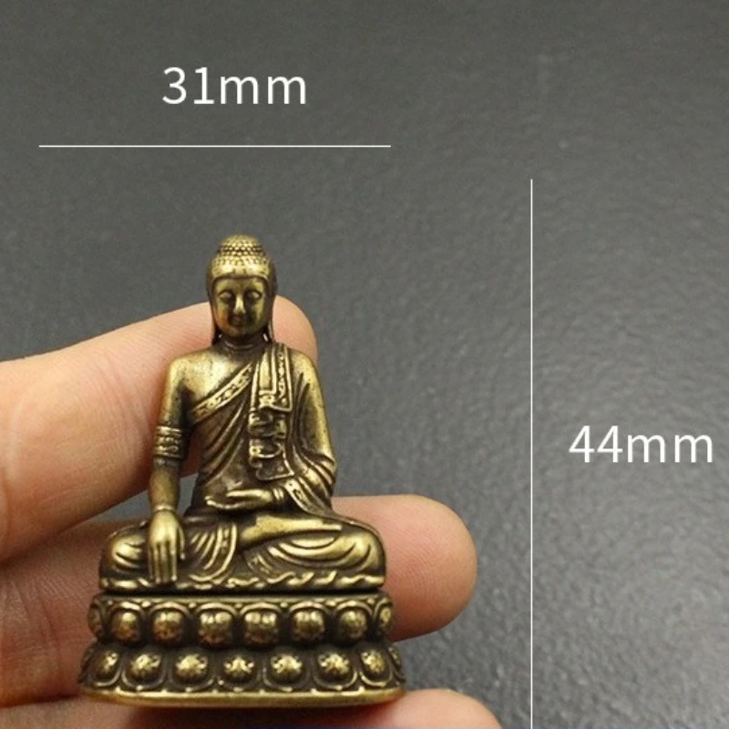 Pocket brass Gautama Buddha small ornaments Bodhidharma Patriarch handle piece