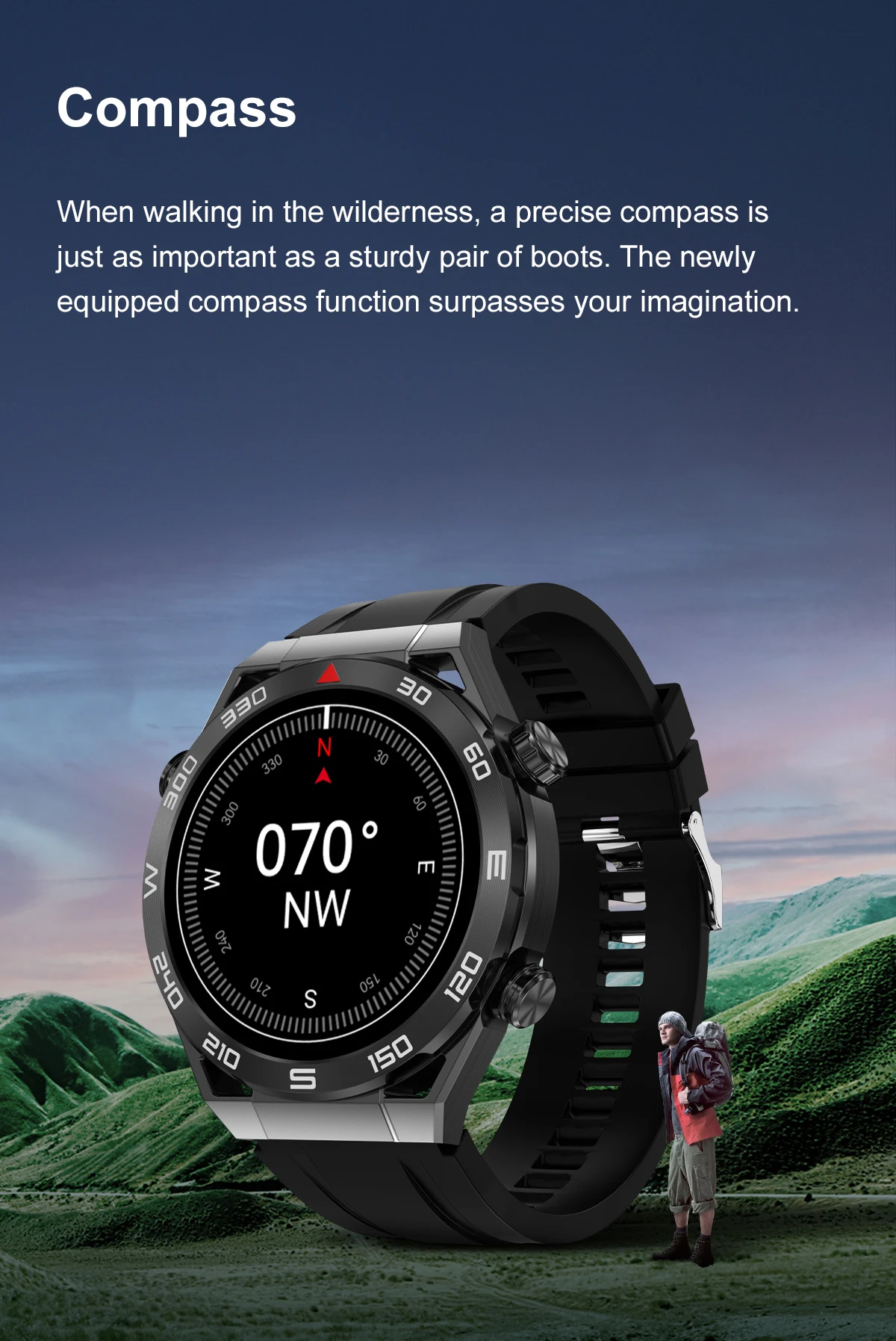 Vwar Ultra Mate Business Smart Watch Men Bluetooth Call Compass 100+ Sport Modes Smartwatch Waterproof Watches for Huawei IOS