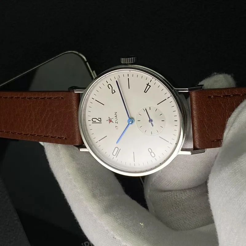 38MMfor Bauhaus ساعة رجالية ميكانيكية أوتوماتيكية بسيطة على الموضة رفيعة للغاية للطلاب الأدبيين يحبون الياقوت المشاهير على الإنترنت #5