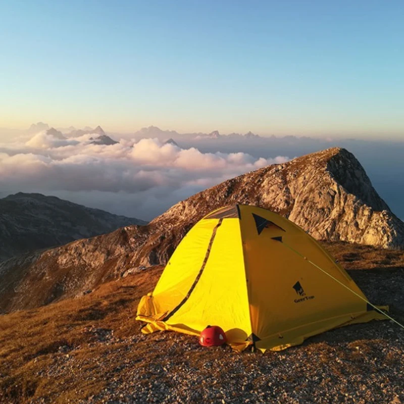 

Двухслойная портативная палатка для пешего туризма, непромокаемая, уличная, водонепроницаемая, с солнцезащитным козырьком, складные палатки с большим пространством, туристическое снаряжение