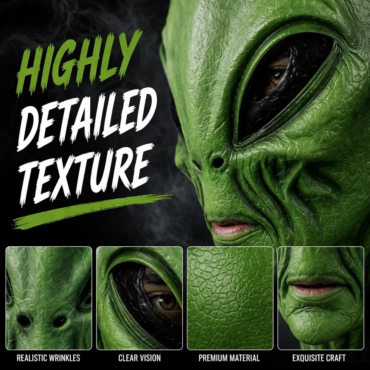 1PC Realistic Alien Mask, Scar - огляд і ціна Latex Alien Mask Realistic