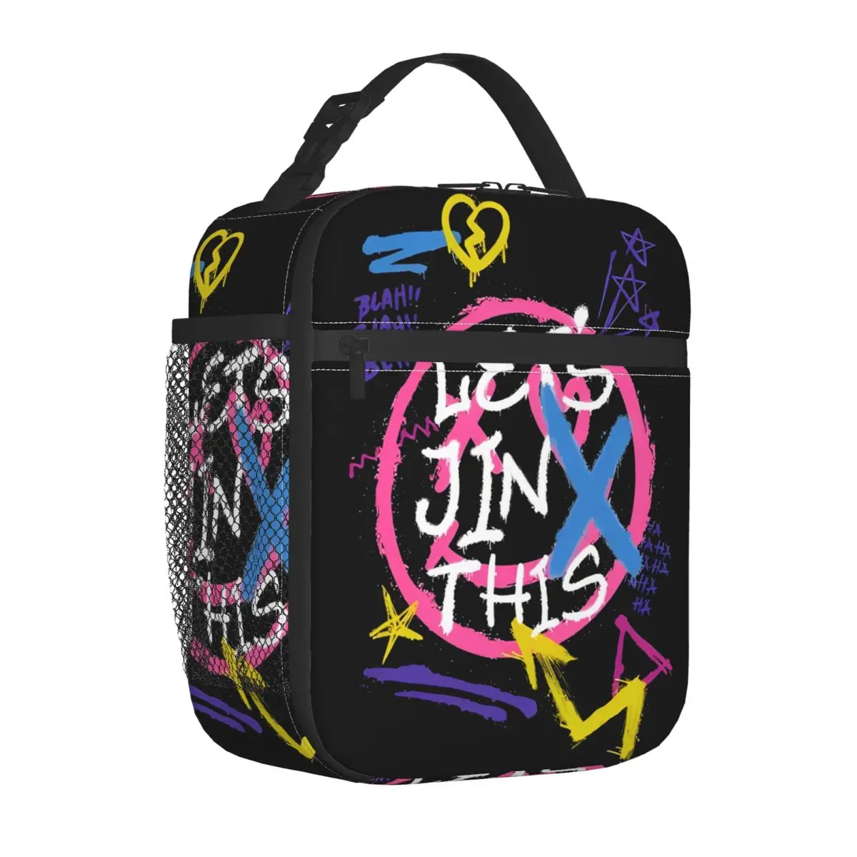 Let's Jinx This Arcane Game Lover Insulated Lunch Bag Food Bag Portable Cooler Thermal Bento Box For Travel