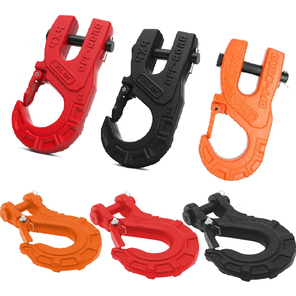 3/8 Inch Heavy Duty Forged Winch Hook Tow Clevis Hook for Offroad 4x4 SUV Electric Winch Towing Recovery Auto Accessories