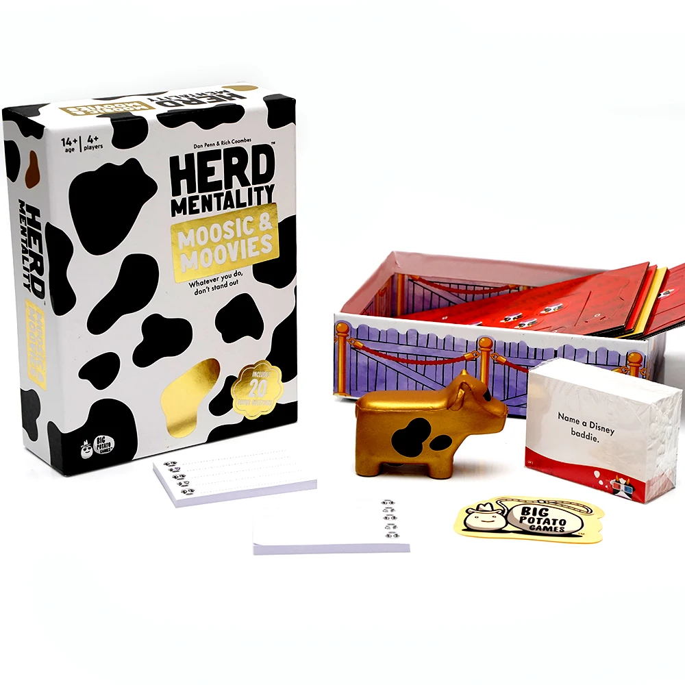 Herd Mentality Moovies & Moosic Board Game Fun for The Whole Family Card Game A Family Game Expansion