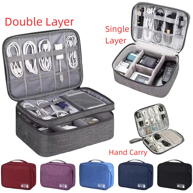 Travel Cable Storage Bag Portable WaterProof Digital Electronic Organizer USB Data Line Charger Plug Storage Bag Cable Organizer