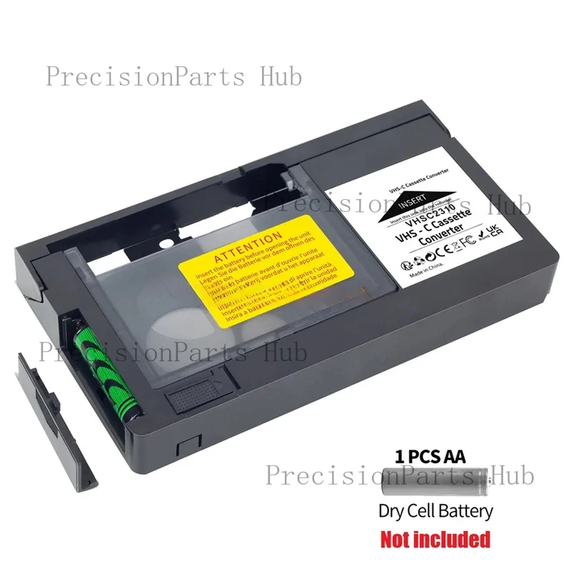 Old VHS to VHSC half video tape conversion adapter box (MiniDV/Hi8 incompatible)