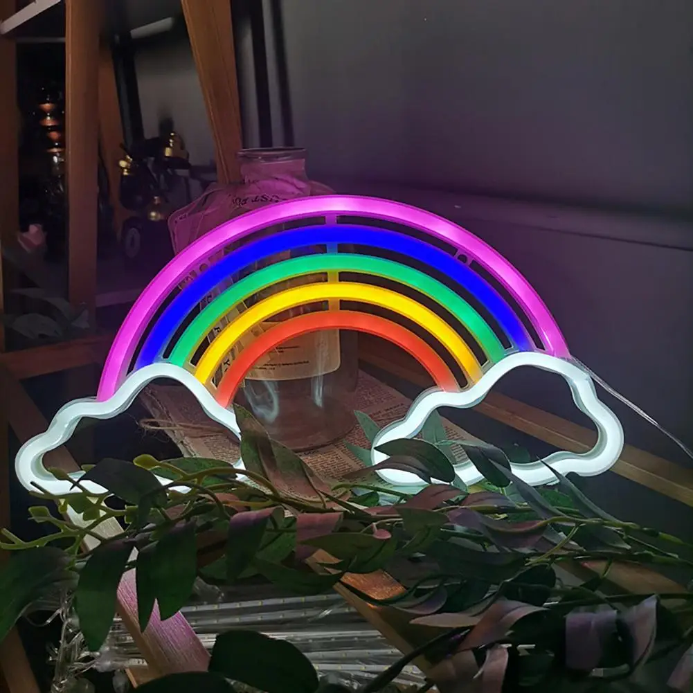 Neon Sign Rainbow Neon Sign Usb/battery Operated Non-glaring Cloud Led Light Stunning Wall Art Decoration