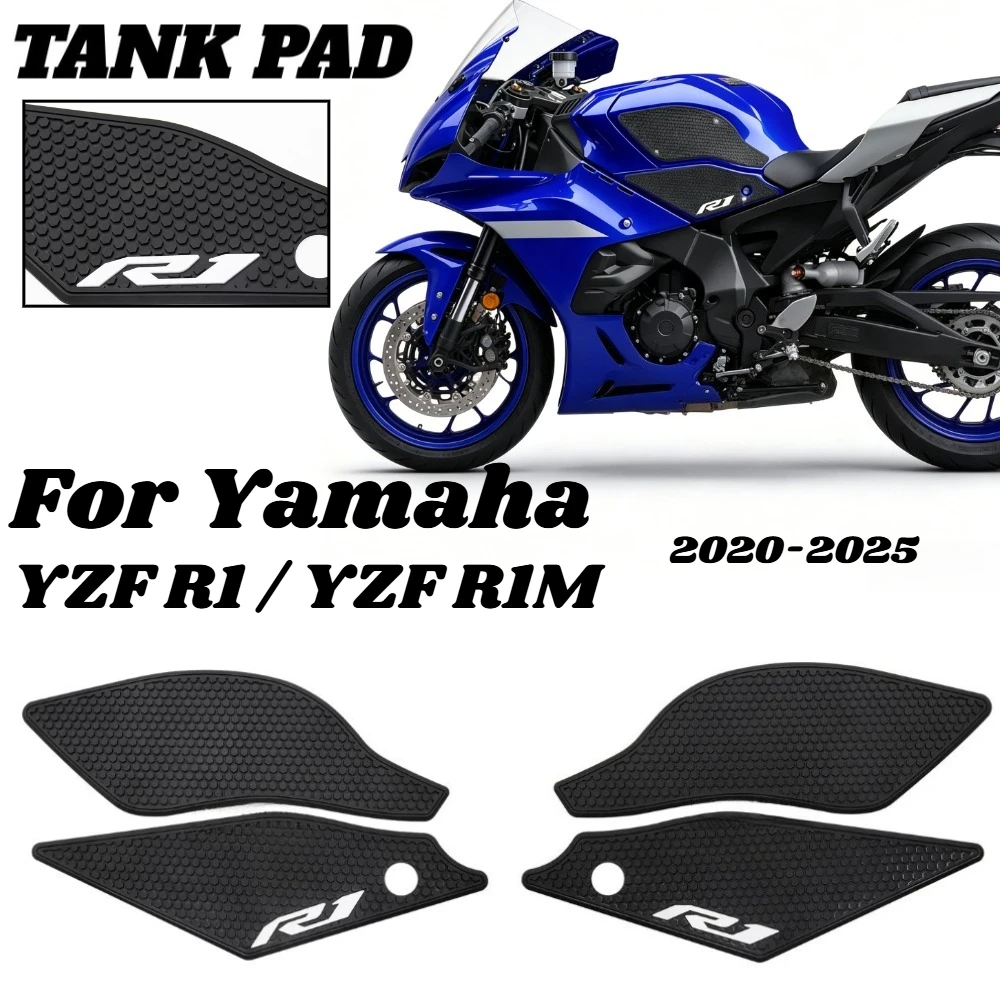 For Yamaha YZF R1 R1M YZFR1 YZF-R1 2020-2025 2021 2022 Motorcycle Side Fuel Tank Pads Protector Stickers Knee Grip Traction Pad