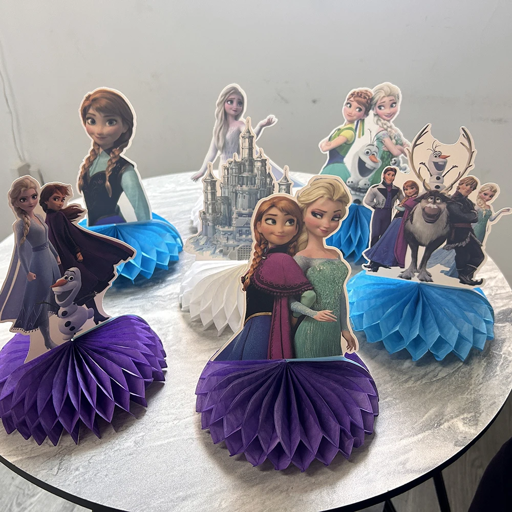 

7pcs Frozen Princess Honeycomb Decor Elsa Anna Honeycombs Ball Desktop Baby Shower Kids Birthday Ornament Party Favor Supply