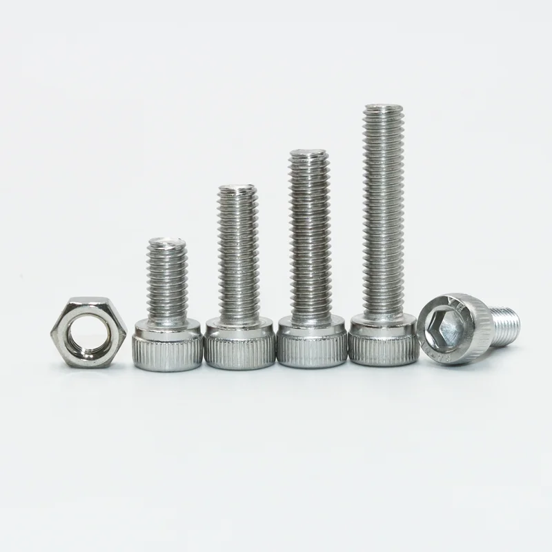M2 M3 M4 M5 M6 M8 Hex Allen Socket Cap Head Screw Nut Kit 304 Stainless Steel DIN912 DIY Hexagon Bolt Nut for Furniture Ship Car