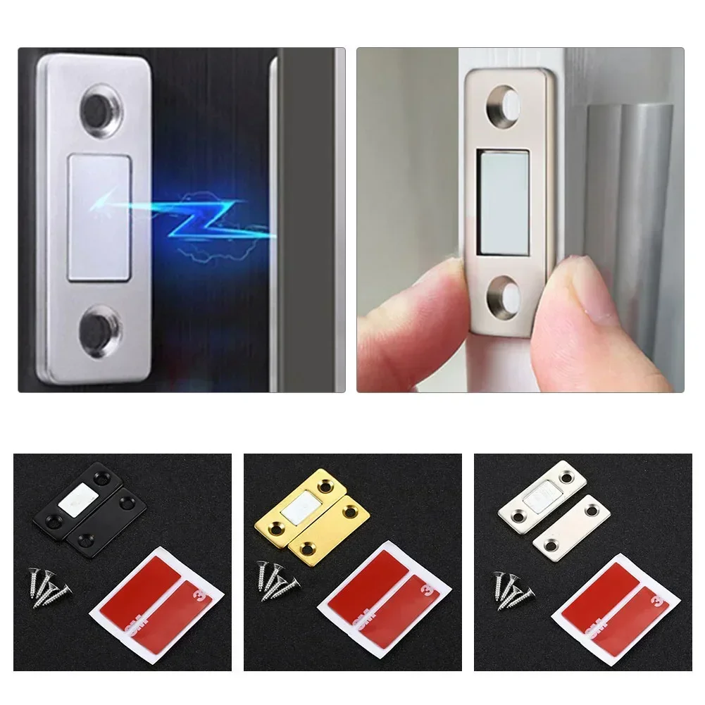 1 Set Magnetic Cabinet Catches Door Stops Magnet Catch Anti-Rust Door Magnet With Screw For Home Magnet Door Suction
