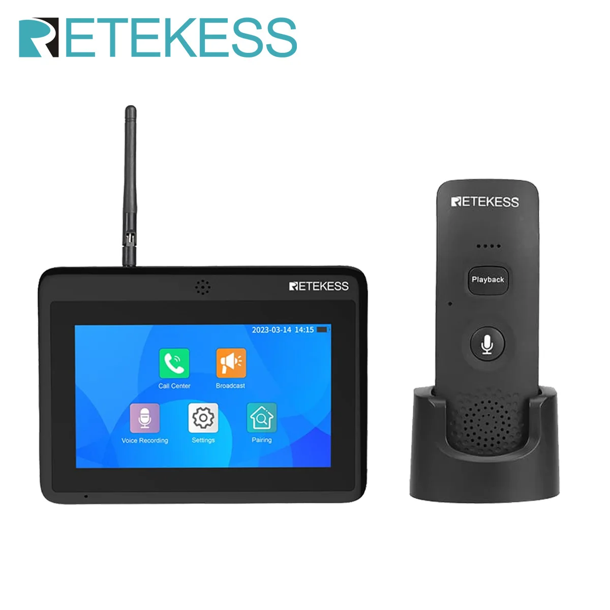 

Retekess TD125 Walkie Talkie Restaurant Buzzer Voice Two-Way Radio Transmitter Receiver Waiter Pager Calling System For Cafe KTV