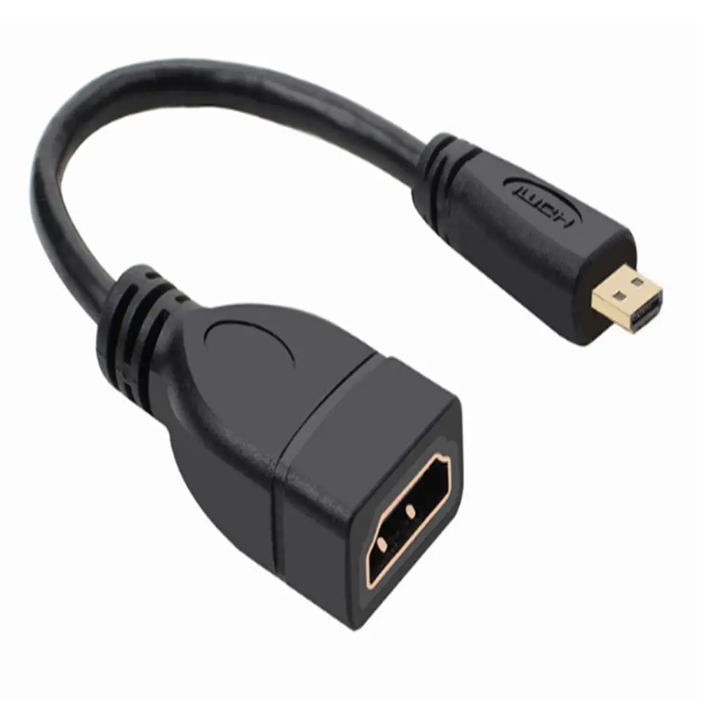 كابل Hdmi متوافق مع مايكرو Hdmi إلى Hdmi كابل محول أنثى يدعم 1080P يتوافق مع إصدار Hdmi 1.4 المعياري